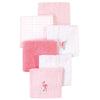 Hudson Baby Unisex Baby Super Soft Cotton Washcloths, Flamingo, One Size