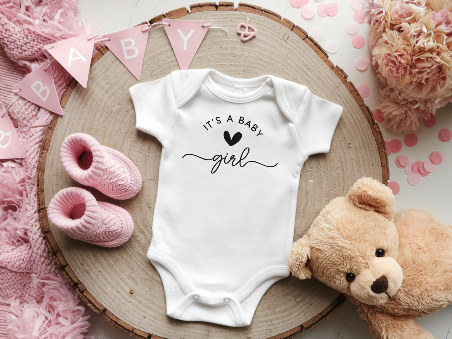 It'S A Baby Girl Pregnancy Announcement Infant Bodysuit (White)