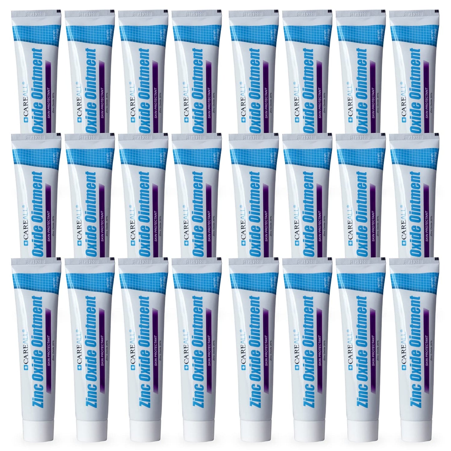 CareAll Zinc Oxide 20% Skin Protectant Barrier Ointment 2 oz (24 Pack), Relieves, Treats and Prevents Minor Skin Irritations due