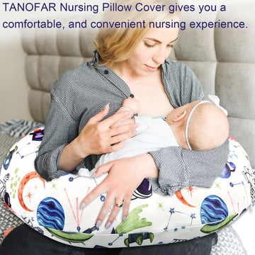 Tanofar Nursing Pillow Cover Boy, Stretchy Breast Feeding Pillow Covers, Soft & Skin-Friendly, Removable Nursing Support Pillow
