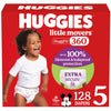Huggies Size 5 Baby Diapers, Little Movers Huggfit 360 Baby Diapers With 360 Waistband, Size 5 (27+ Lbs), 128 Count, Packaging M