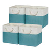 Temary Cubes Storage Baskets 11 Inch Cube Storage Bins 4 Pack Fabric Baskets For Gift Empty Teal Storage Bins For Shelves, Colla