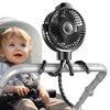 Koonie Portable Stroller Fan For Baby, Rechargeable Battery Operated, 3 Speeds, 360 Rotation, 25Db Low Noise,Digital Display, De