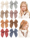 Doboi 8Pcs Baby Girls Hair Clips Fable Hair Bows Cotton Linen Bows For Girls Hair Accessories For Baby Toddlers Kids (Includes B