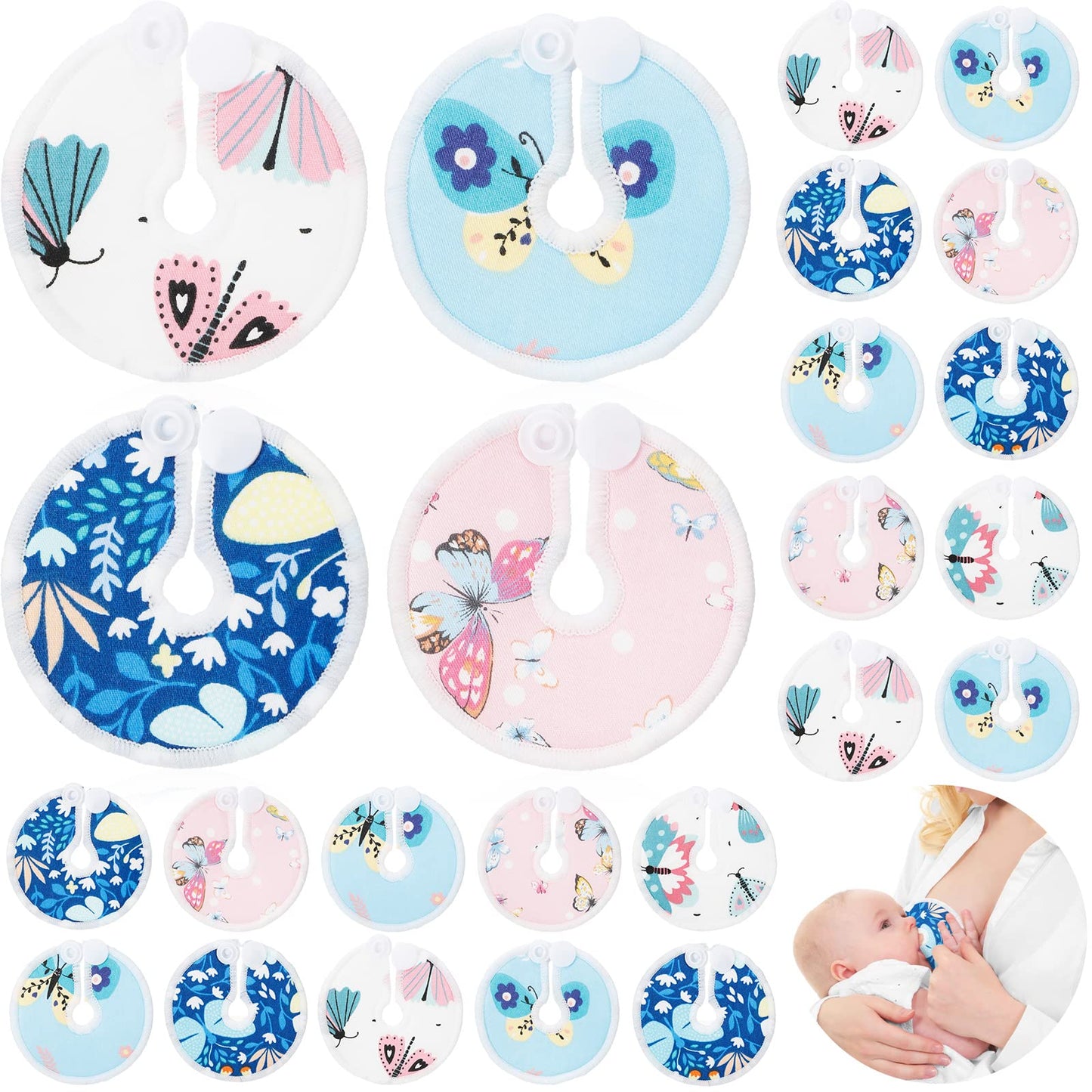 32 Pieces G Tube Button Covers G Tube Pad Holder Reusable Cotton Nursing Pads for Feeding Support Feeding Cotton Supplies Soft C