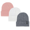 Durio Toddler Hat Girl Boy Toddler Winter Hat Knit Toddler Beanie Thick Warm Soft Toddler Girl Beanie I Grey & Pink & White 0-3T