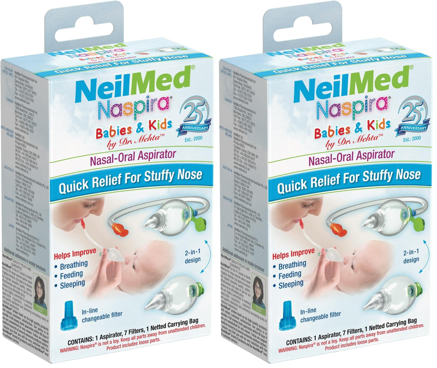 Neilmed Naspira Nasal-Oral Aspirator (Pack Of 2)