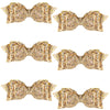 6 Pcs 5 Inch Glitter Sequin Boutique Hair Clips - Sparkly Bowed Accessories For Baby, Toddler, Teen Girls (Gold)