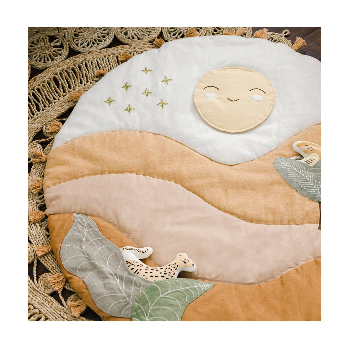 Crane Baby Activity Mat, Interactive Infant And Baby Playmat For Boys And Girls, Desert Sunset, 36 X 36