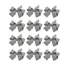 Small Solid Bow for Girls - Set of 12 (Medium Grey)