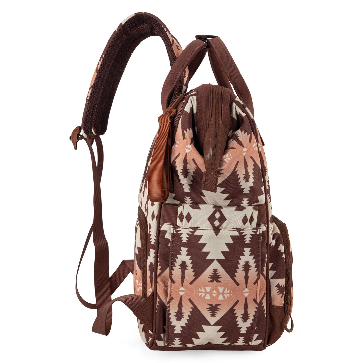 Wrangler Aztec Backpack Organized Daypack Travel Baby Bag With Stroller Strap And Side Bottle Pockets Wg2204-9110Br