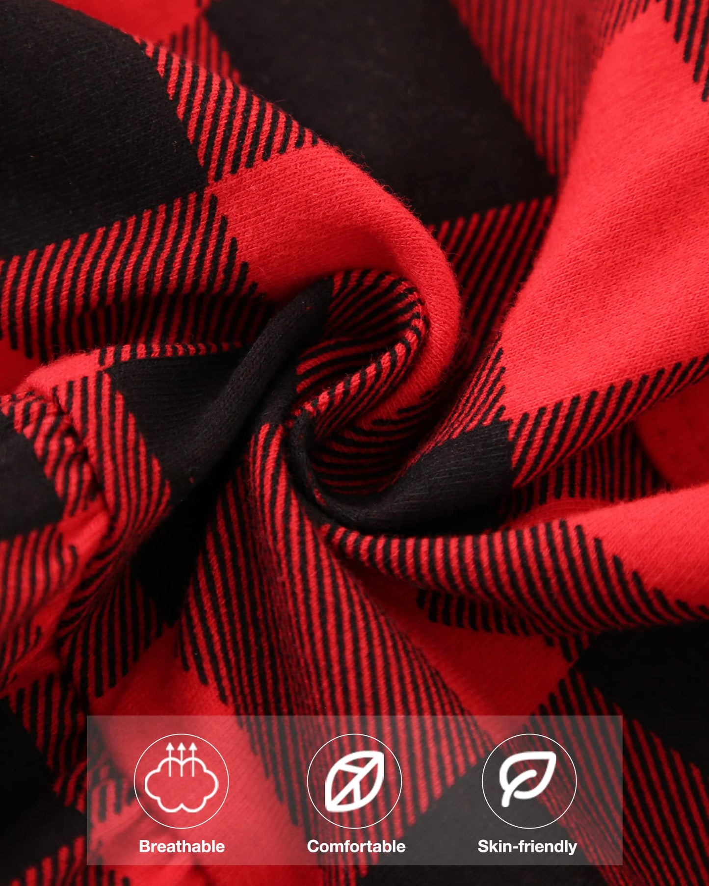 Caretoo Girls Clothes Christmas Outfits, Cute Baby Girl Floral Long Sleeve Pant Set Flower Ruffle Top Red Plaid