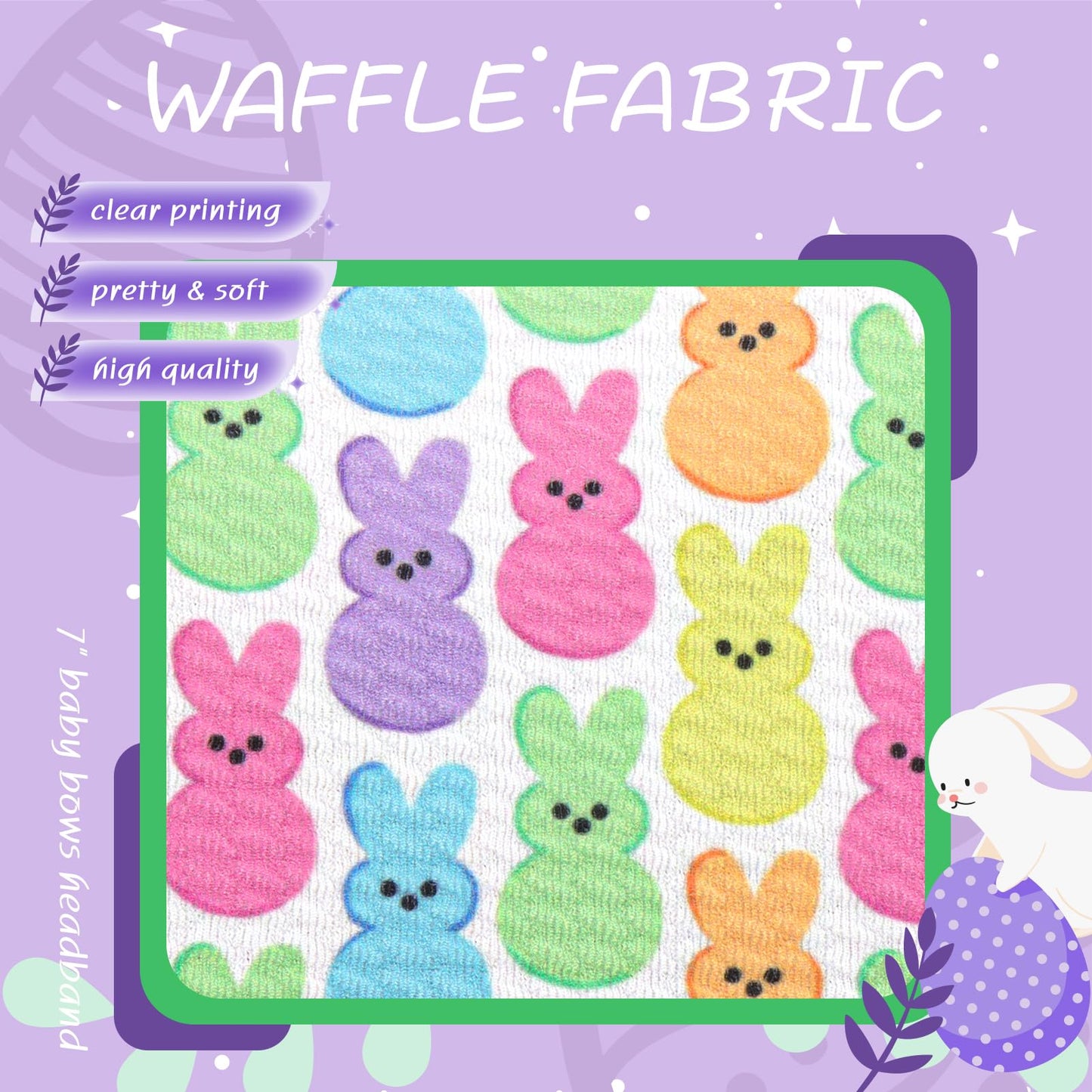 Lanmerry Baby Easter Headband Hair Bows For Girls Bunny Headband 6-12 Months Easter Rabbit Bows For Toddler Girls Hair Accessori