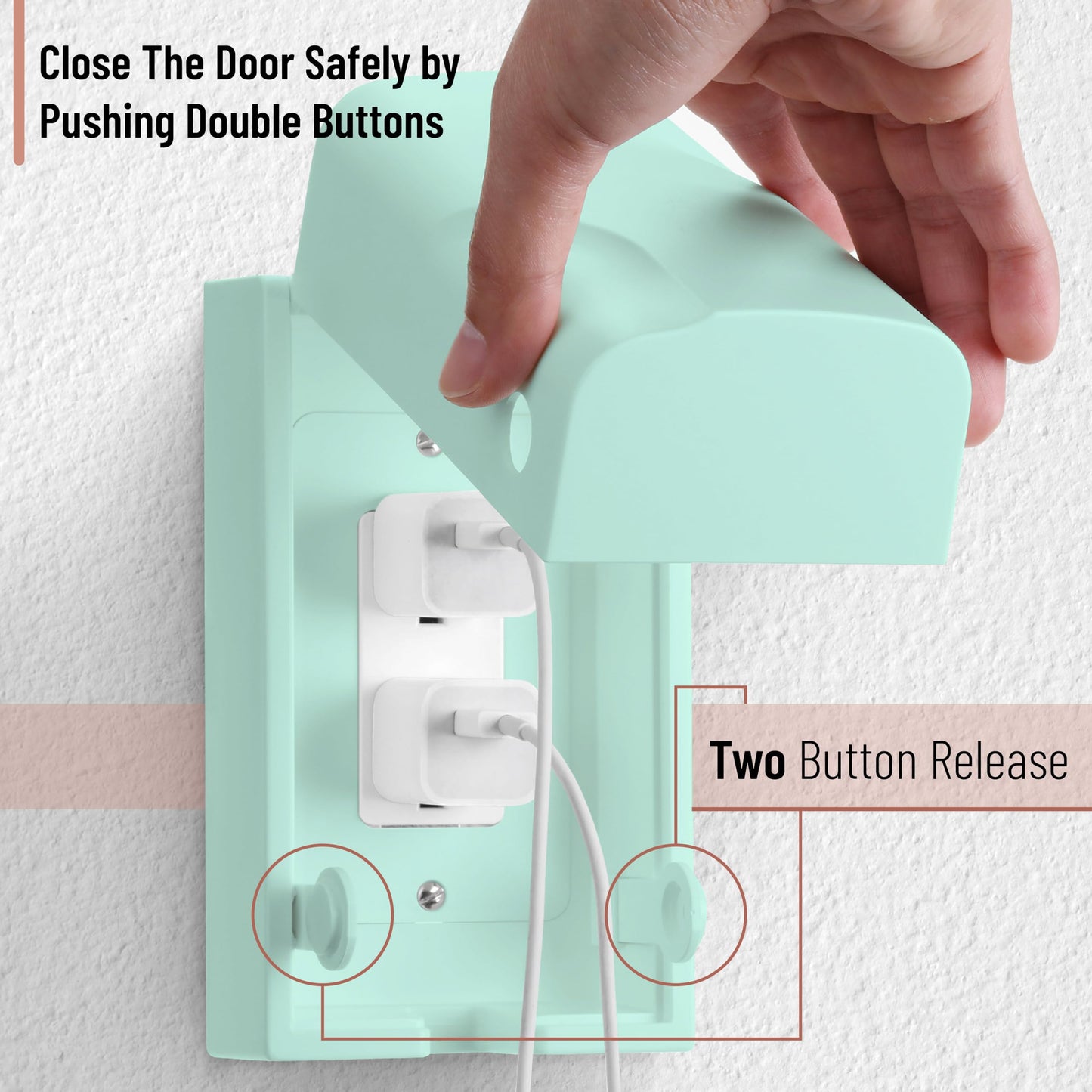 Bates - Baby Safety Outlet Cover Box, Cyan Blue, Outlet Covers Baby Proofing, Plug Covers Baby Proofing, Baby Outlet Cover, Sock