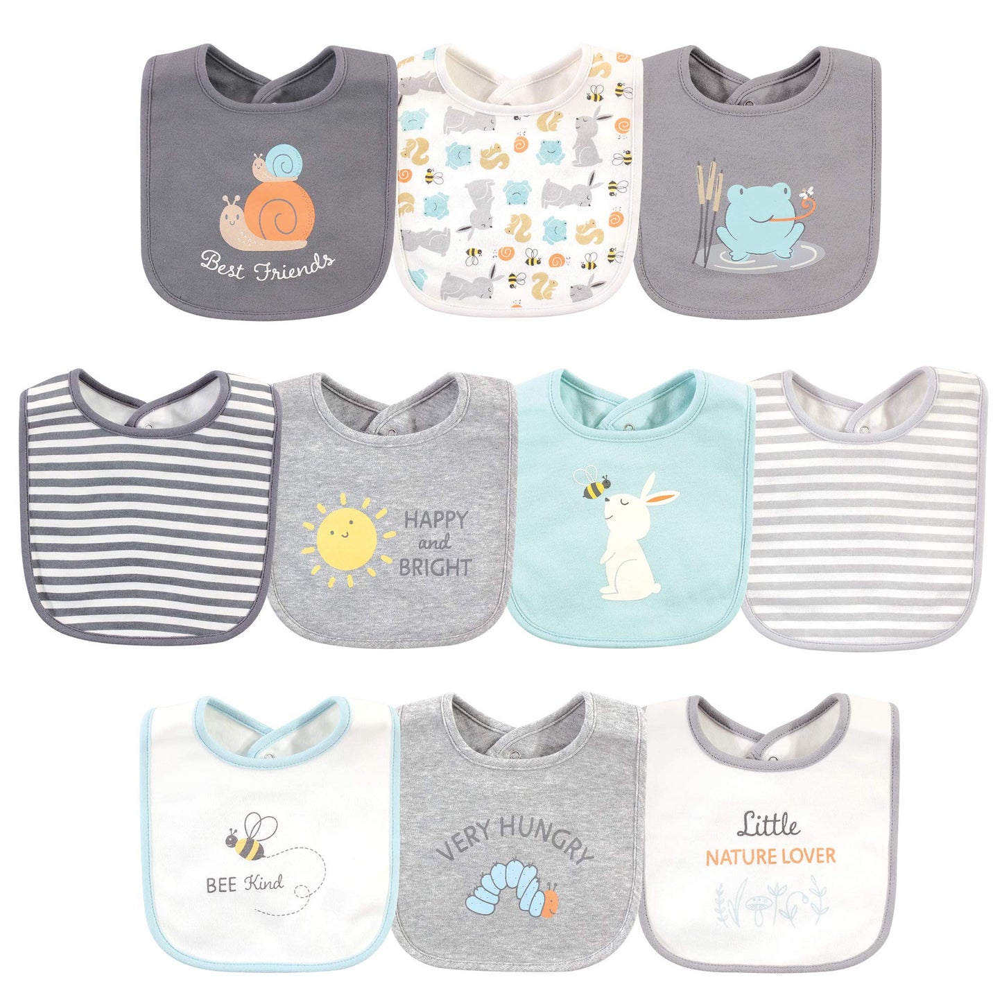 Hudson Baby Unisex Baby Cotton Bibs, Best Friends, One Size