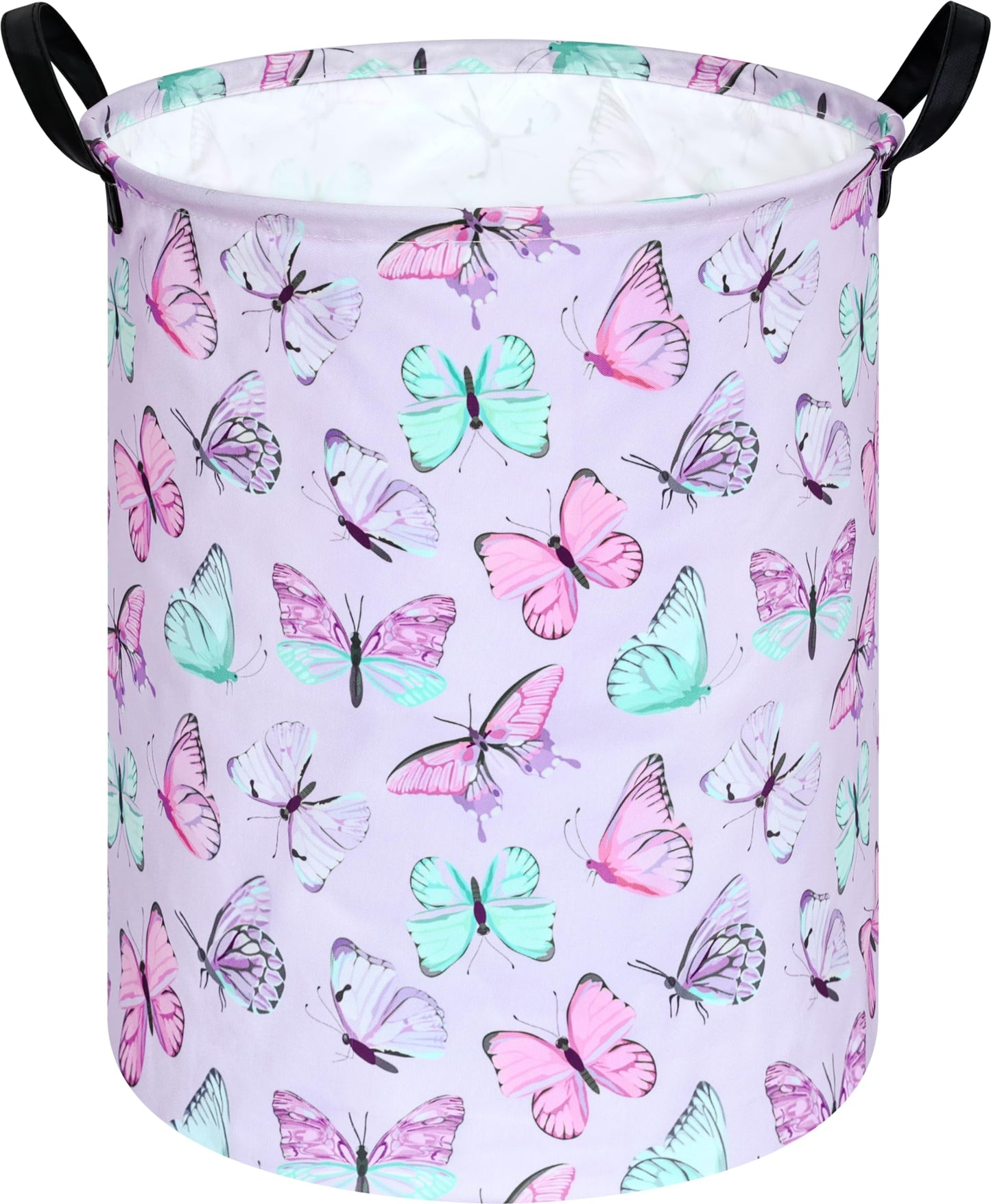 KUNRO Baby Laundry Basket Baby Hamper for Nursery Butterfly Toy Storage Bin Organizer for Girls Bedroom Decor