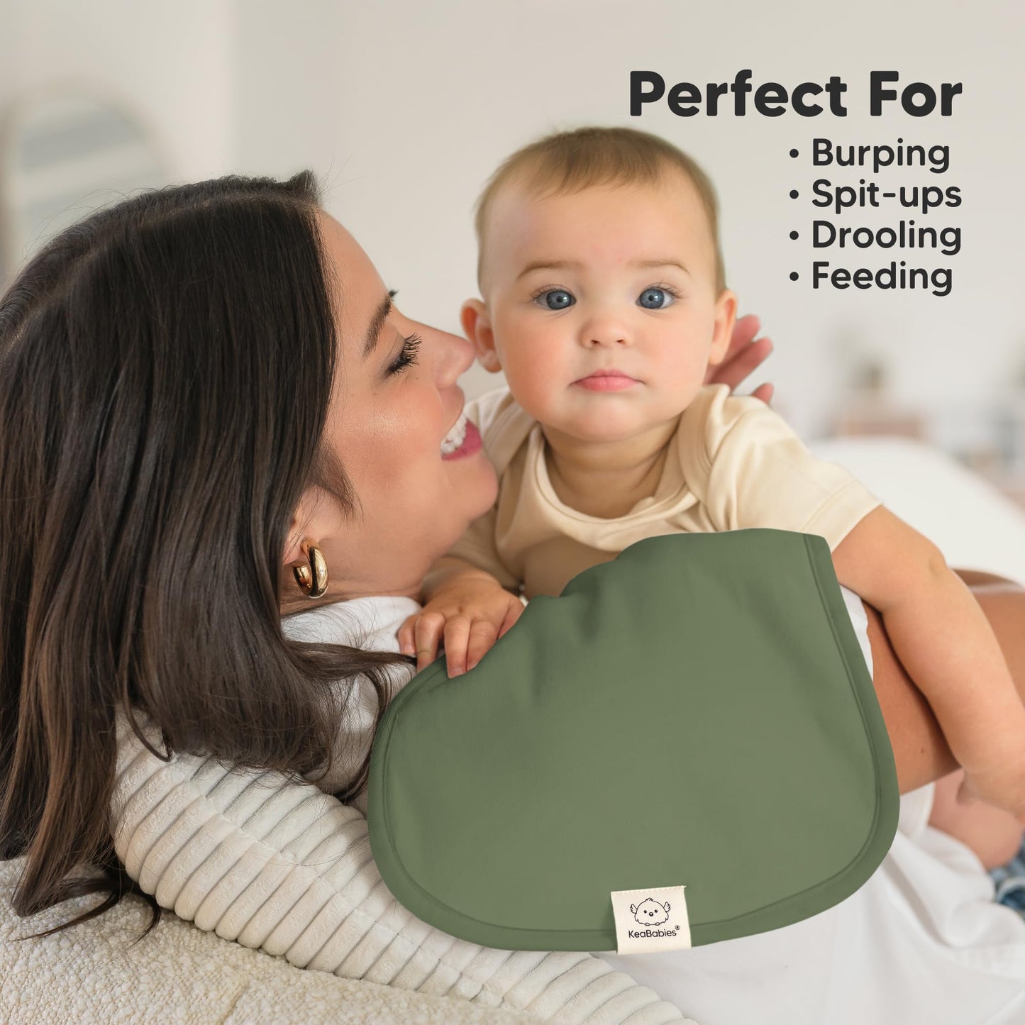 Organic Burp Cloths For Baby Boys & Girls - 5-Pack Super Absorbent, Soft & Plush, Newborn Milk Spit Up Rags, Unisex Burpy Cloth