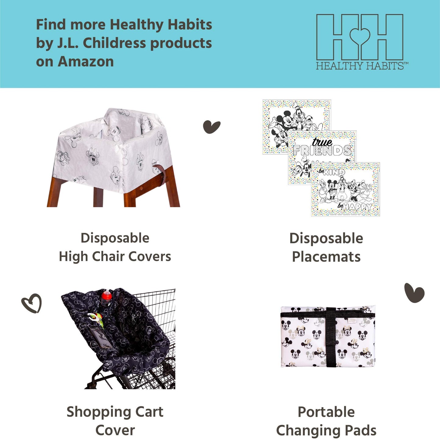 Disney Baby By J.L. Childress Disposable Changing Pads For Baby - Disney Travel Essential - Diaper Changing Table Liners - Dispo