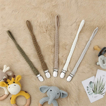 Pacifier Clip For Boys And Girls Binky Holder Pacifier Holder Leash Smoother Clip Handmade Braided Fits All Pacifiers -Modern Un