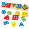 Coogam Wooden Sorting Stacking Montessori Toys, Shape Color Recognition Blocks Matching Puzzle Stacker Geometric Board Early Edu