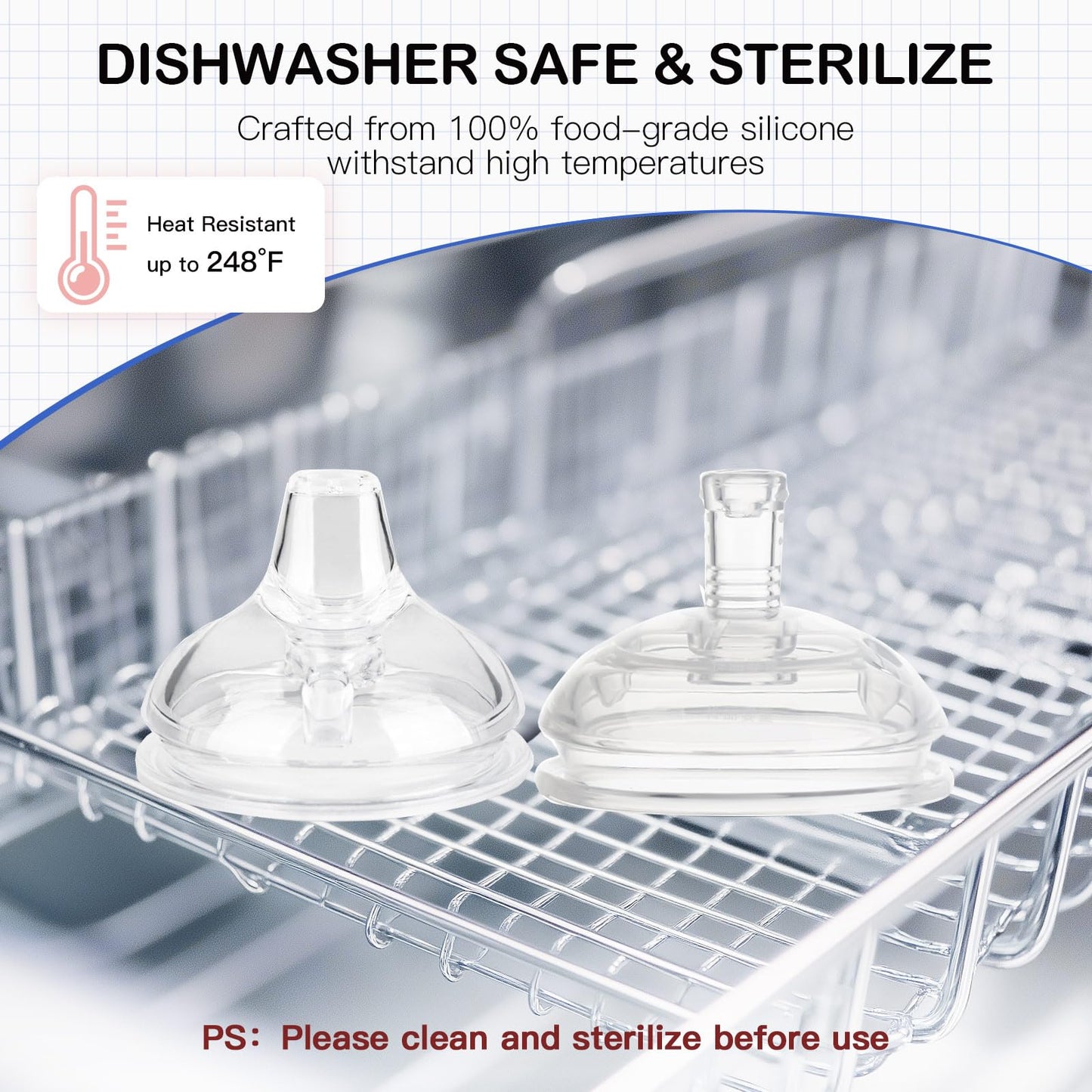 Sippy Cup Conversion Kit For Comotomo Baby Bottles, Soft Straw Top And Weighted Straw Transition Kit With Handles, Set Of 3