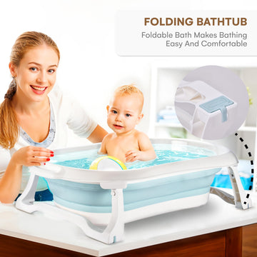 Childlike Behavior Portable Foldable Bathtub For Babies, Newborns, Infants, Toddlers - Collapsible, Folding Baby Soaking Bath Tu