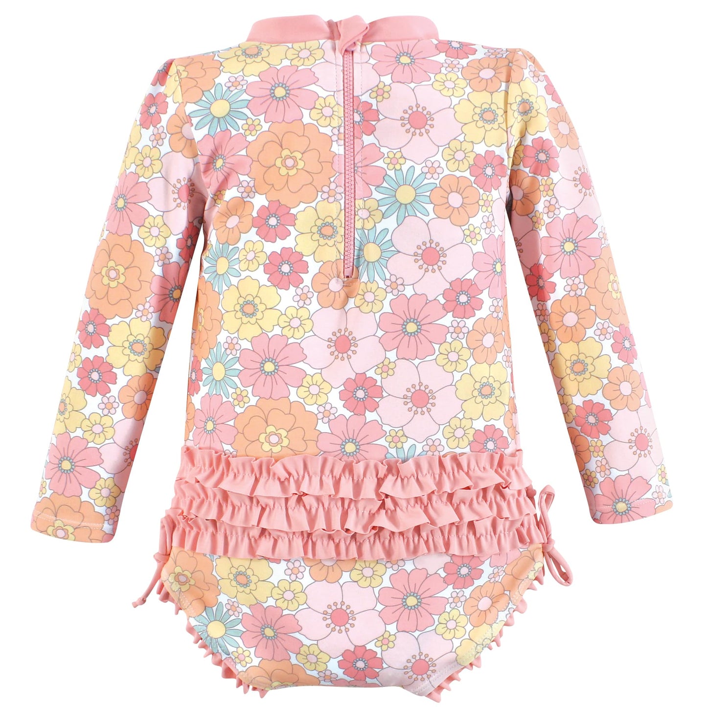 Hudson Baby Baby Girl'S Toddler Swimsuit, Peace Love Flowers