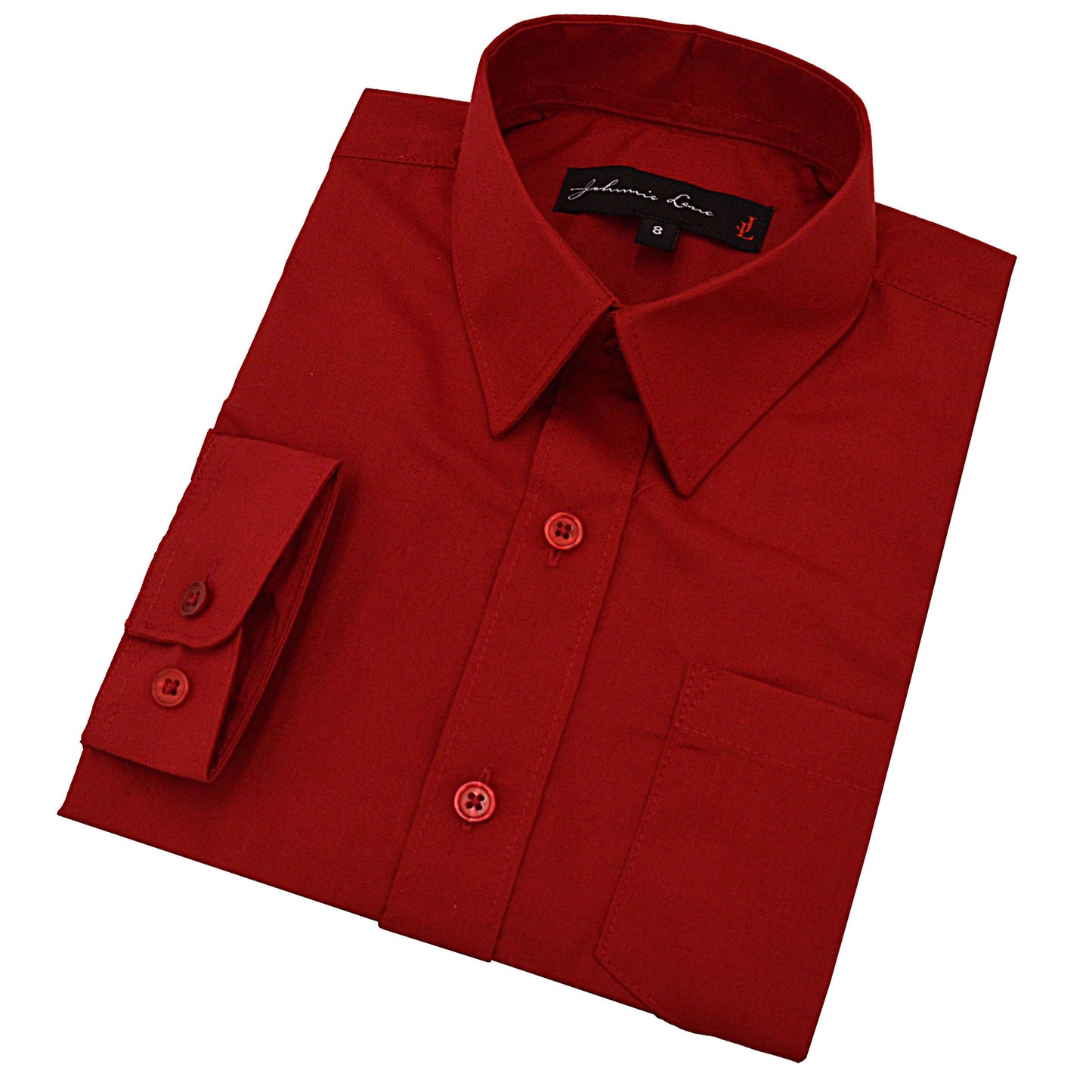 Big Boy'S Long Sleeves Solid Dress Shirt #Jl32 (18, Red)