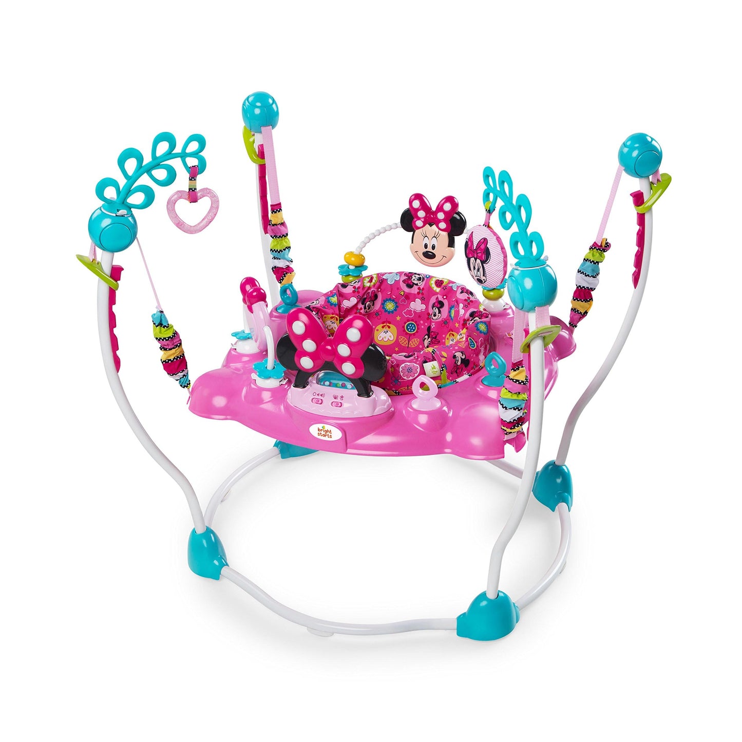 Bright Starts Disney Baby MINNIE MOUSE PeekABoo Baby Activity Center Jumper with 8 Toys, Lights & Sounds, 360-Degree Seat, 6-12