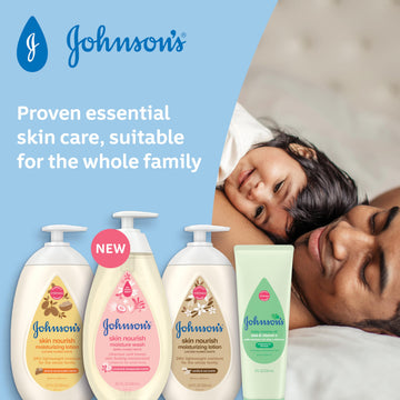 Johnson'S Baby Skin Nourish Moisturizing Baby Lotion For Dry Skin With Vanilla & Oat Scents, Gentle & Lightweight Body Lotion Fo