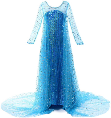 Jerrisapparel Girls Princess Costume Birthday Party Christmas Fancy Dress Up (4T, Blue With Accessories)