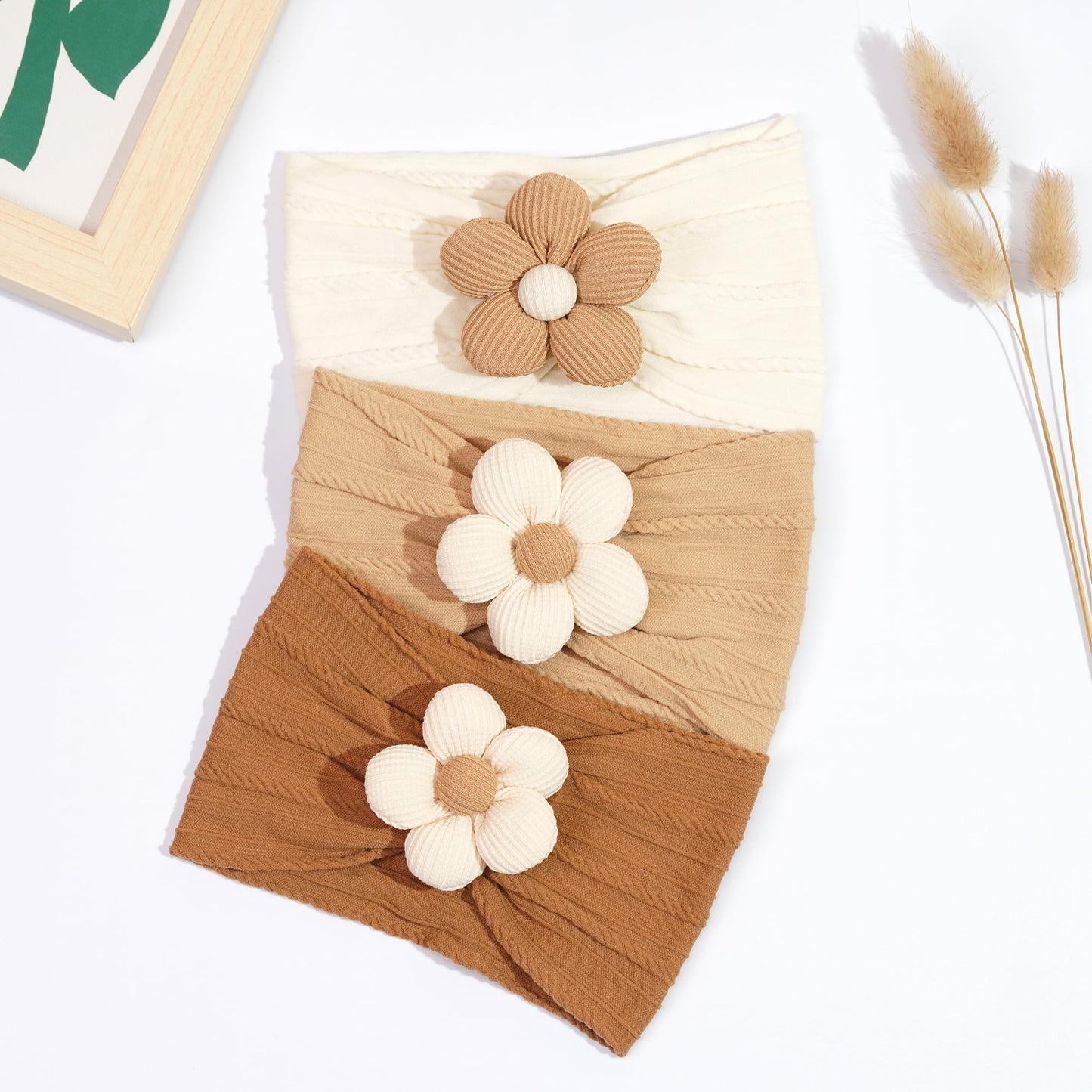 C Llot 5 Pcs Baby Flower Headbands Baby Girls Nylon Headbands Soft Hairbands Hair Accessories For Newborn Infant Toddler Kids