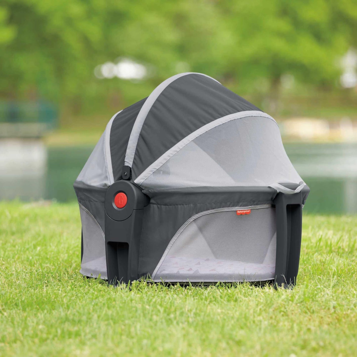 Fisher-Price Portable Bassinet And Play Space On-The-Go Baby Dome With Developmental Toys And Canopy, Arrows Away