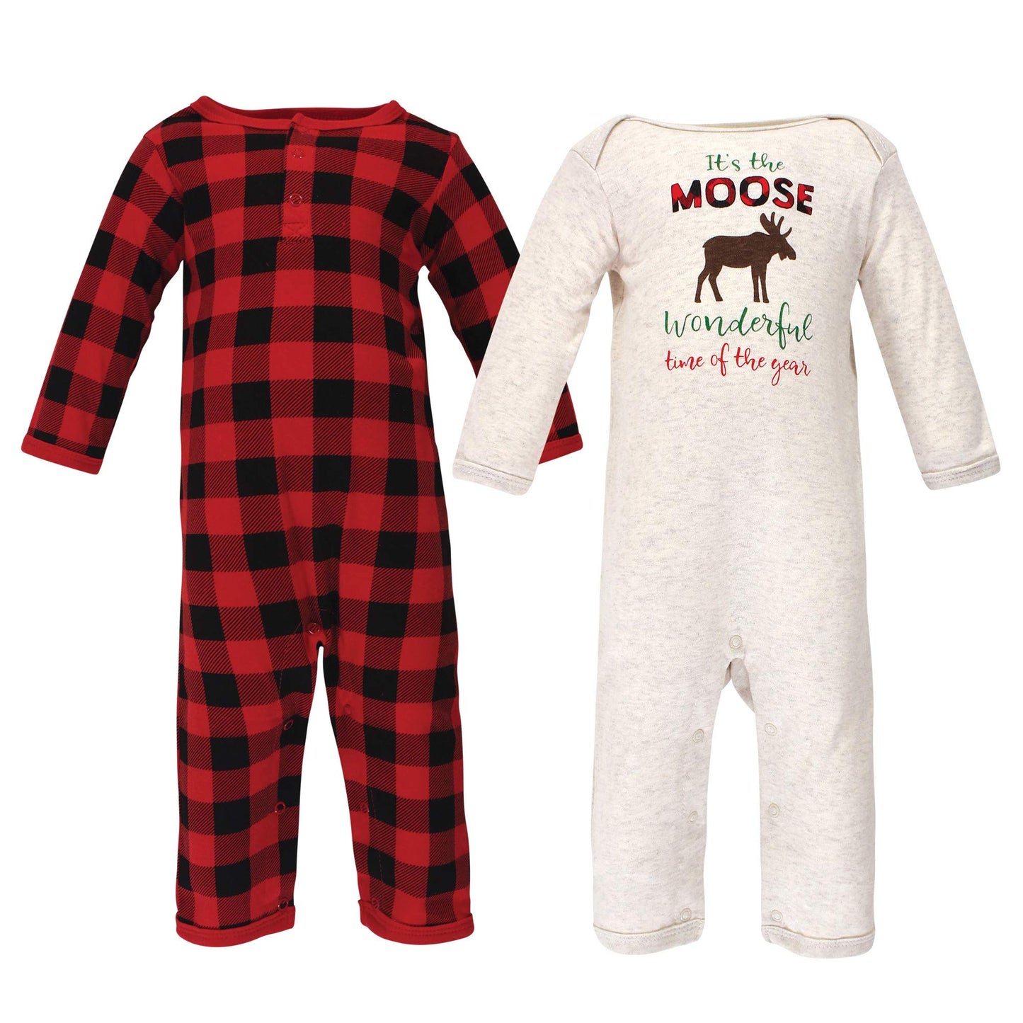 Hudson Baby Holiday Pajamas, Moose Wonderful Time Baby, 0-3 Months