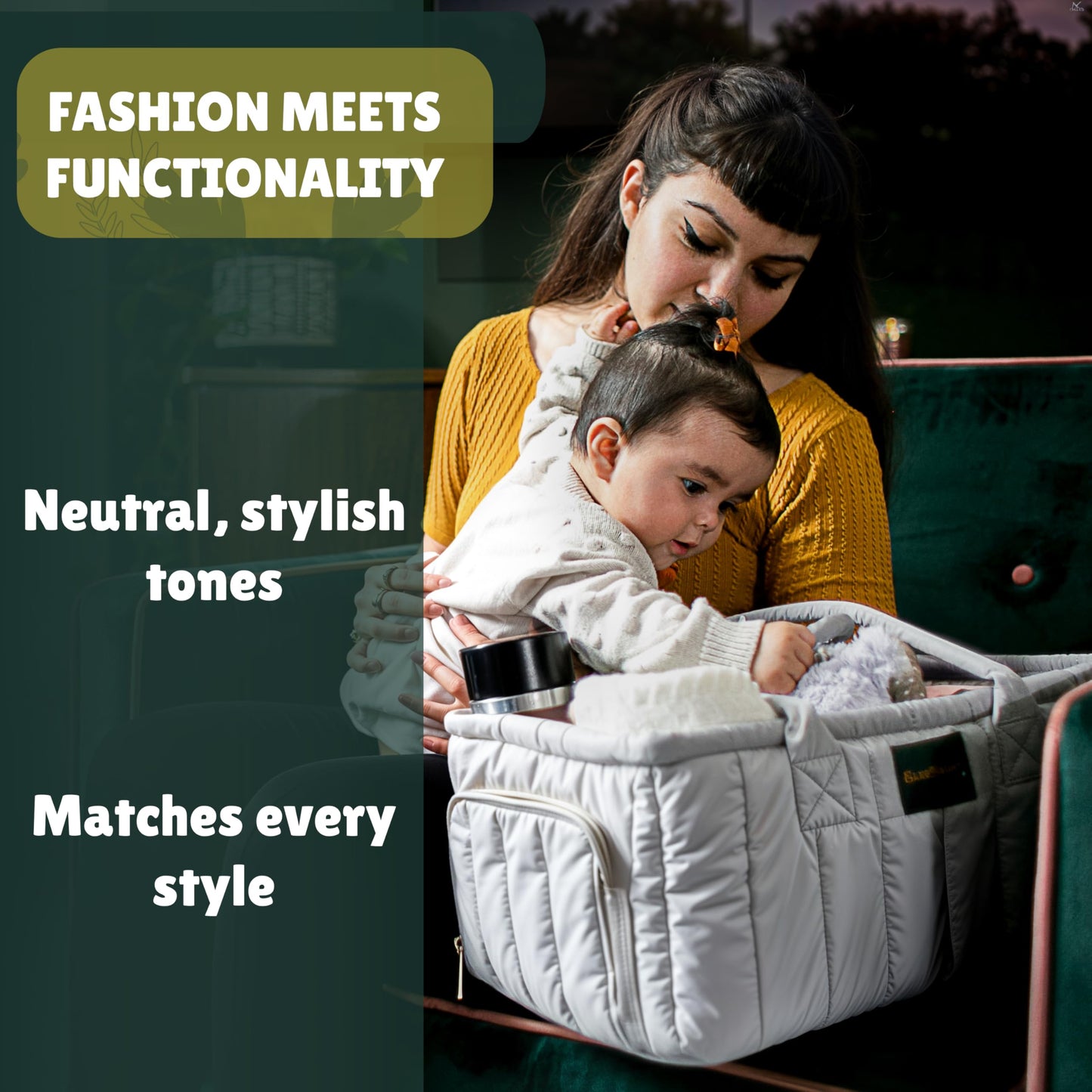 Eleghaunt Baby Diaper Caddy Basket Organizer-Sturdy, Breathable & Washable - Stylish Storage, Portable, Car Caddy Organizer, Nur