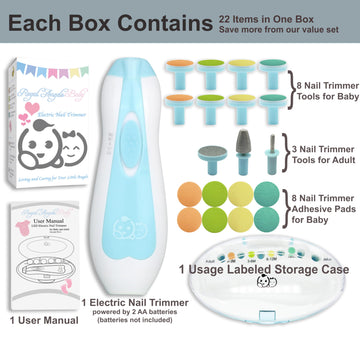 Baby Nail Trimmer 21 In 1, Usage Labeled Case & 13 Extra Replacement Tools, Royal Angels Baby Electric Nail File, Baby Nail Care