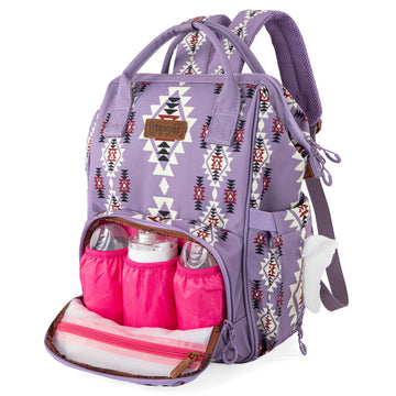 Wrangler Aztec Backpack Organized Daypack Travel Baby Bag With Stroller Strap And Side Bottle Pockets Wg2204-9110Lv