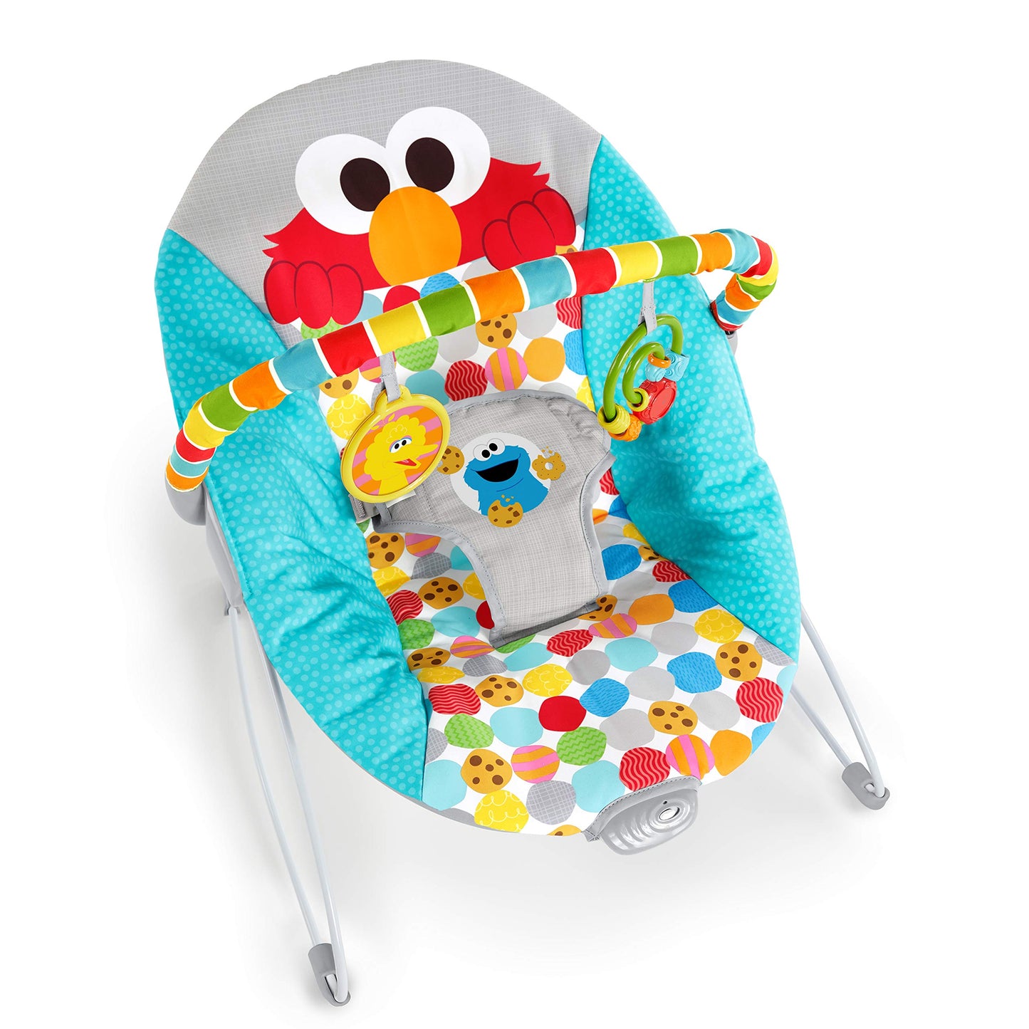 Bright Starts Sesame Street Baby Bouncer Soothing Vibrations Infant Seat - I Spot Elmo! With Cookie Monster And Big Bird - Remov