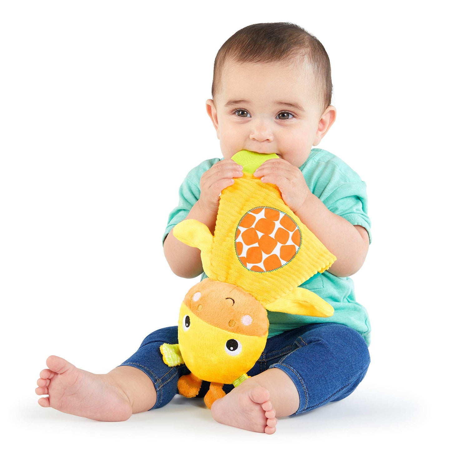 Bright Starts Snuggle & Teethe BPA-Free Crinkle Teething Plush Baby Toy - Giraffe (Pack of 6)