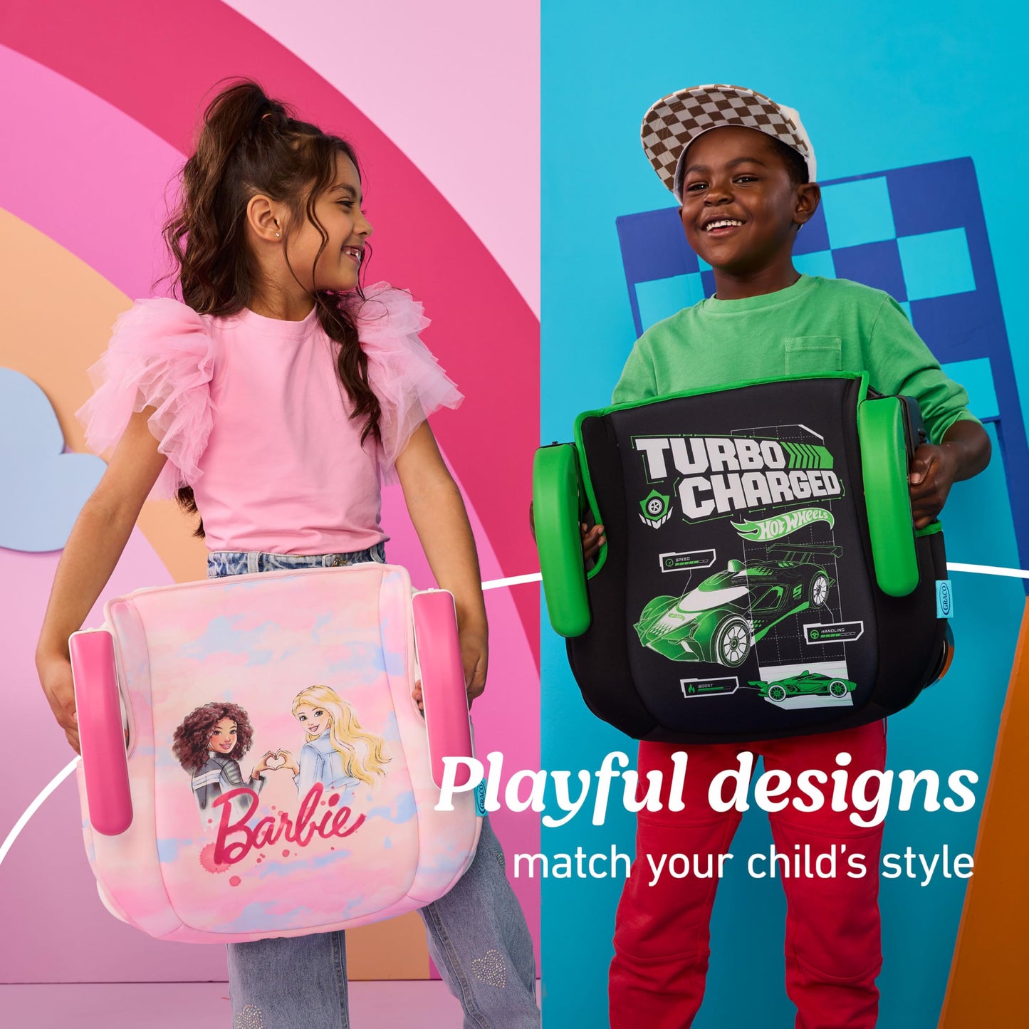 Graco Turbobooster 2.0 Backless Booster Car Seat, Hot Wheels Gamer, Travel Booster Seat For Children Ages 4-10, Weight 40-100 Po