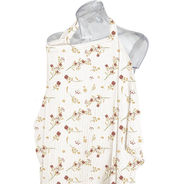 Konssy Muslin Nursing Cover For Baby Breastfeeding, Breathable 100% Cotton Breastfeeding Cover With Rigid Hoop For Mother Nursin