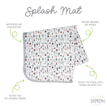 Bapronbaby Root Veggies Splash Mat - Waterproof Catch-All For Under High Chairs, Floors, Tables, Playtime Or Arts & Crafts - Mac
