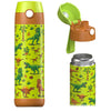 Jarlsona Kids Water Bottle - Mali - Insulated Stainless Steel Water Bottle With Chug Lid - Thermos - Girlsboys (Dinosaurs Mosaic