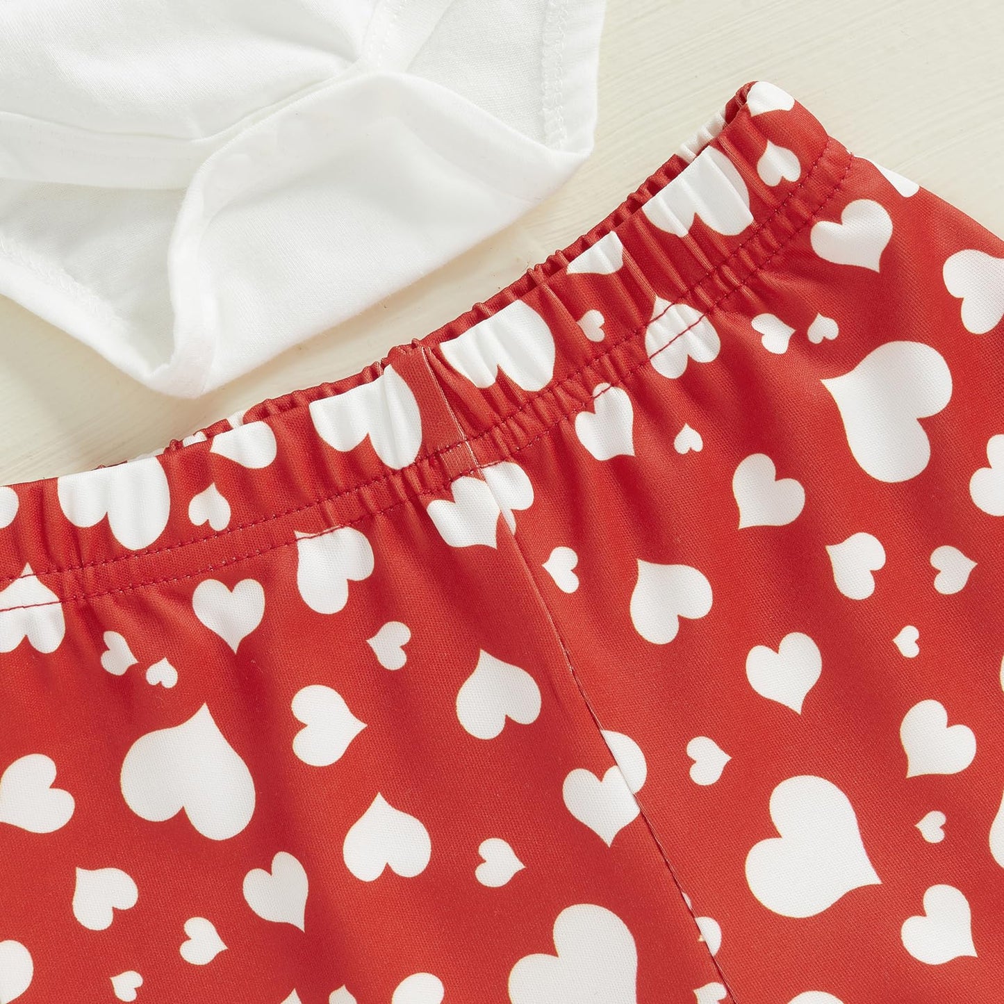 Xiaodriceee My First Valentines Day Baby Girl Outfit Long Sleeve Romper Heart Print Bell Bottom With Headband 3Pcs Valentines Da