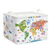 Clastyle Back To School World Map Storage Bin Alphabet Animals Baby Gift Basket Playroom Nursery Kid Toy Basket Organizer Rectan