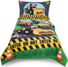 Todays Kids Under Construction Toddler Bedding Set for Boys - 4-Piece Toddler Bed Comforter Sets for Boys, Reversible Comforter
