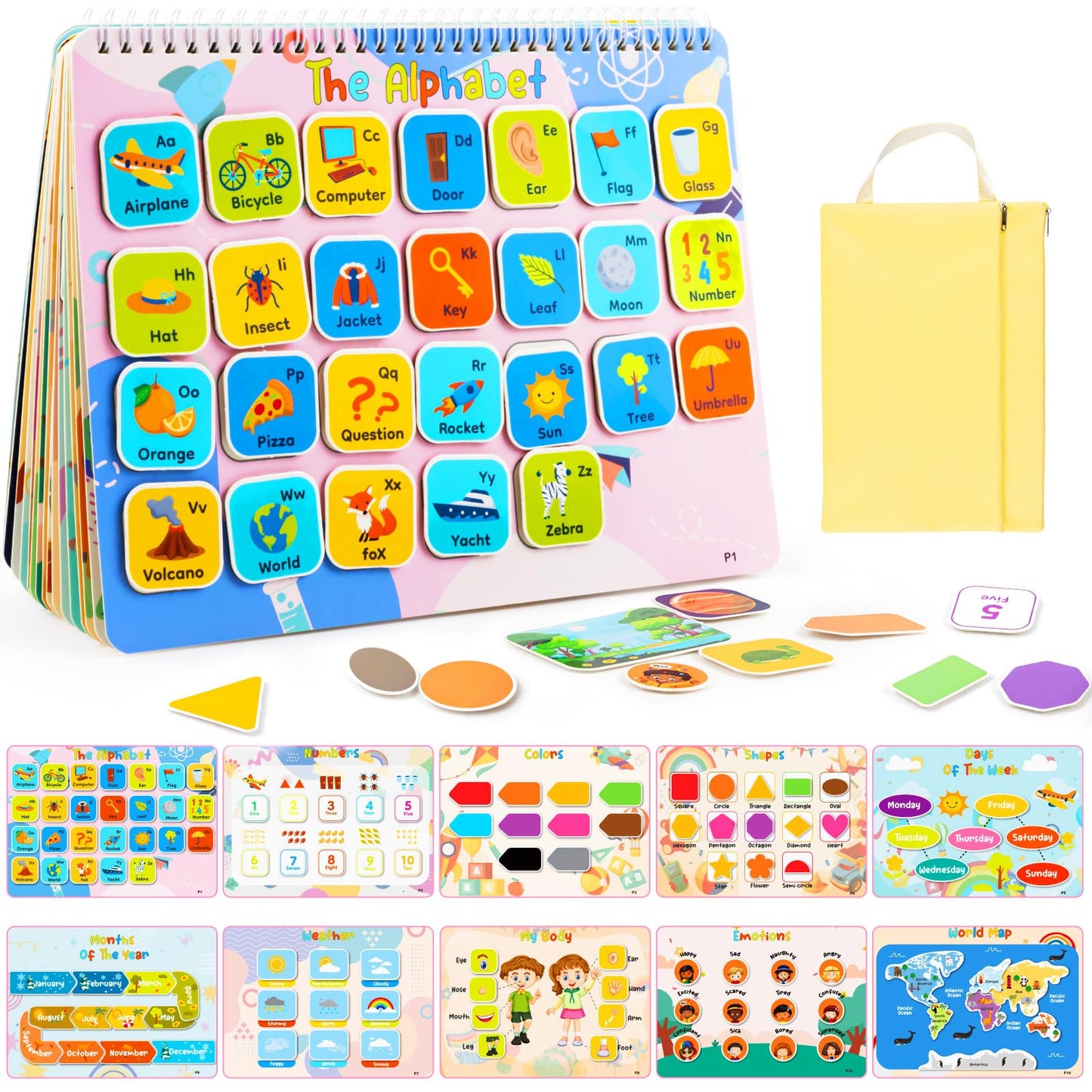 Kids Book Christmas Birthday Gifts for 3 4 5 Year Old Girls, Pre-assembled Stickers & Reusable, Activity Books for Kids Ages 3-5