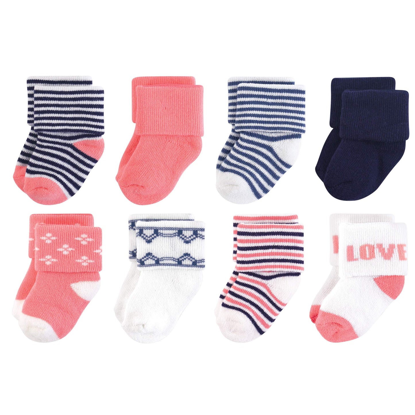 Touched By Nature Baby Organic Cotton Socks, Love, 0-6 Months