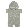Gerber Baby Boys Hooded Cotton Romper, Palms, 0-3 Months