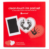 Pearhead Valentines Day Baby Clean-Touch Ink Pad Set, No Mess Handprint and Footprint Maker, Babys First Valentine, 2 Heart Pr